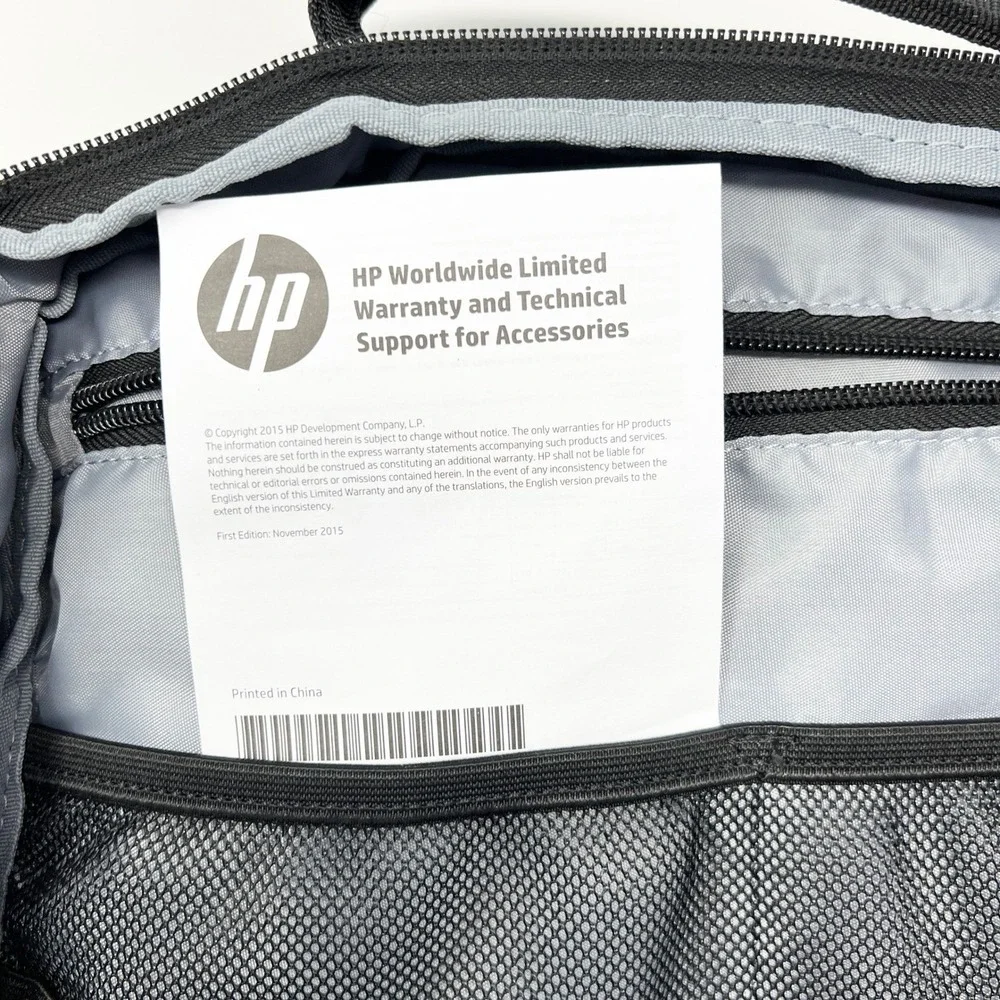 HP‎ Slim Black Backpack Padded Solid Pattern Universal Laptop for 15.6
